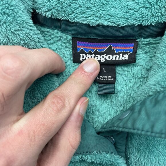 Patagonia Retool Snap-T Pullover Green Teal Fleece Cozy Warm Women’s Large - Picture 4 of 6